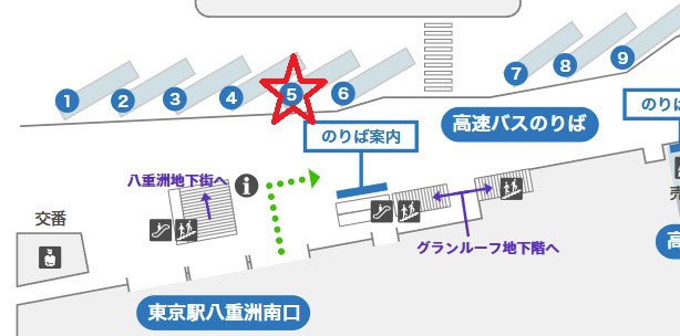 八重洲南口のバス乗り場