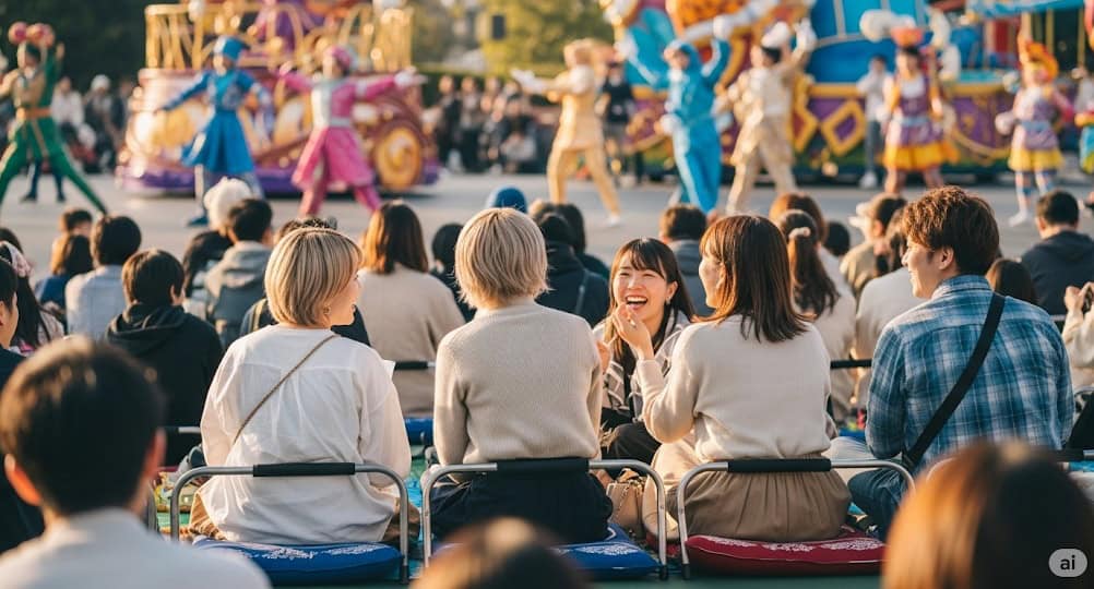 パレード鑑賞時の椅子の使い方