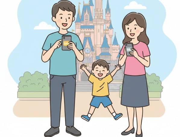 ディズニーの新しいファストパス代替システム、プレミアアクセスとプライオリティパスを示す家族のイラスト