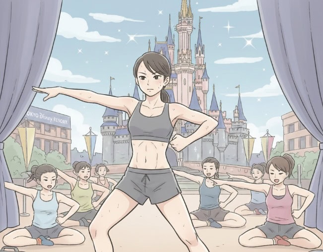 ディズニーダンサーを目指す日本人女性がオーディション会場で緊張している様子