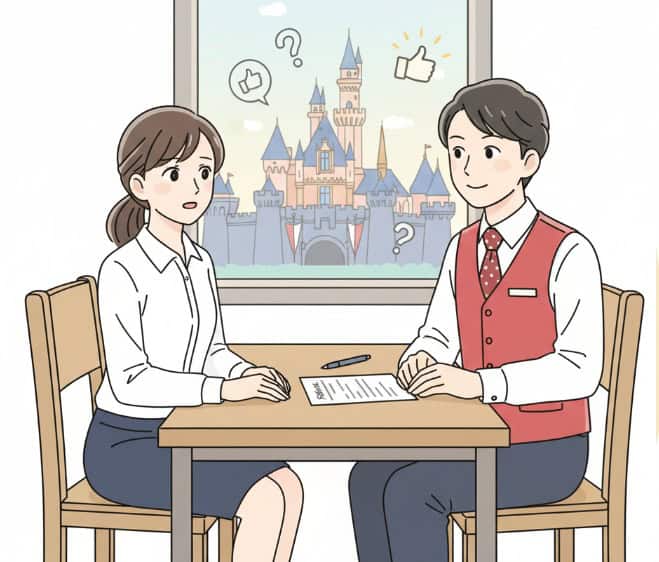 ディズニーリゾートの面接に臨む人