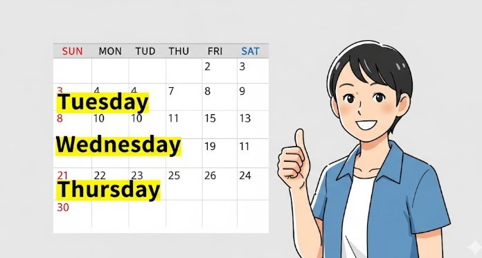 パークが比較的すいてる曜日は火・水・木