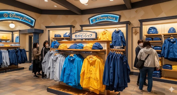 ディズニーシーのレインウェア売り場